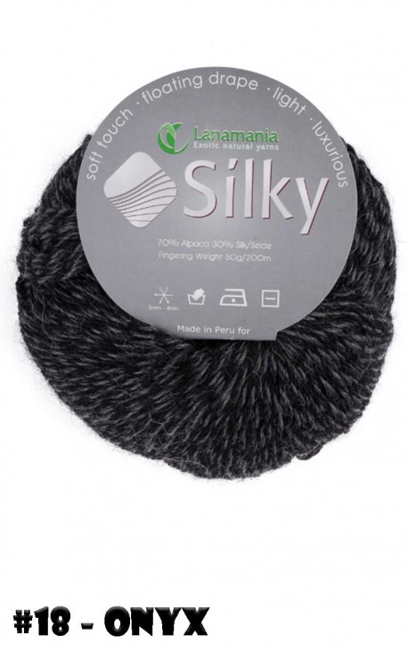 Silky Lanamania - Merinos et Soie - 18 onyx