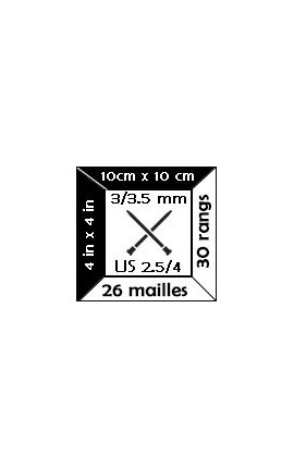 26 mailles x 30 rangs