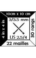 22 mailles x 30 rangs